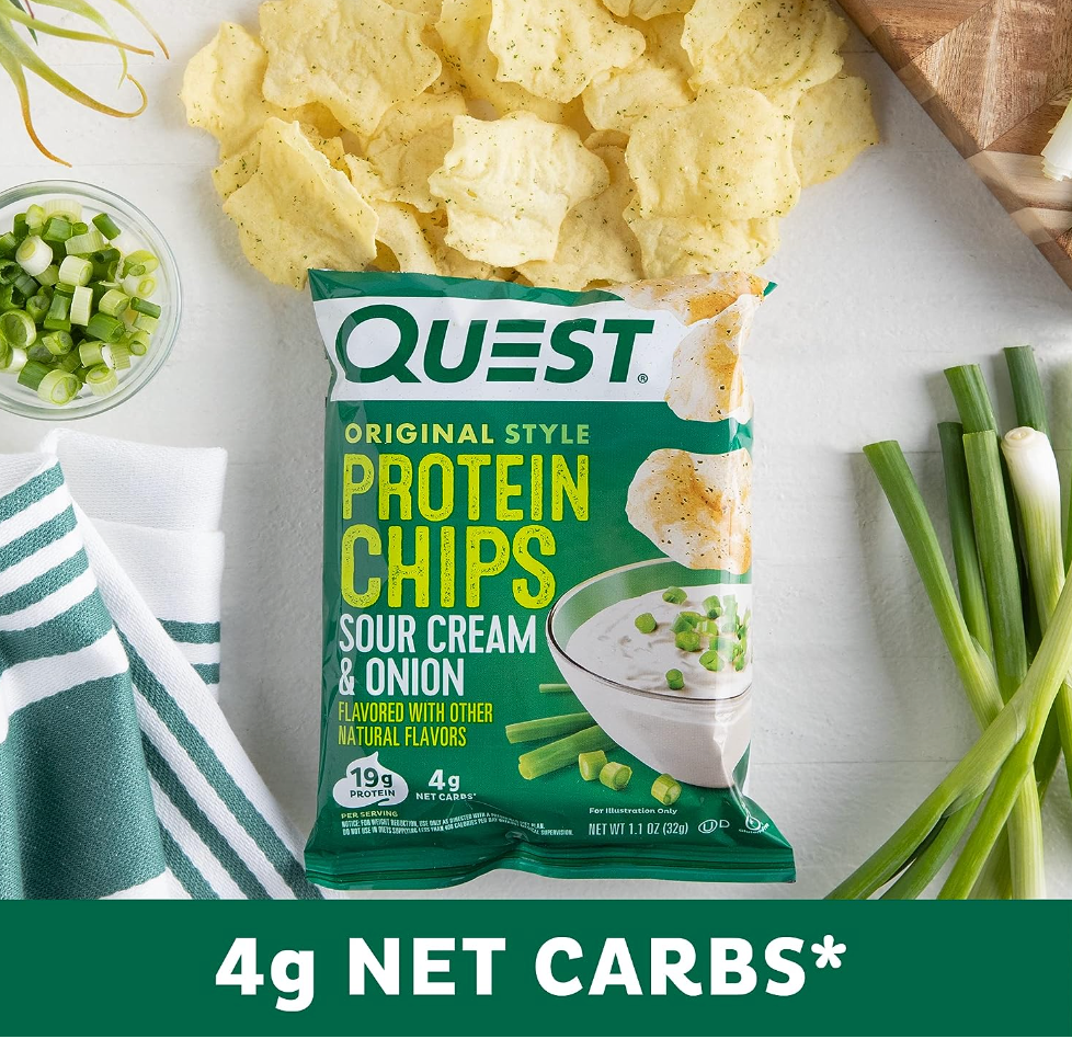 Quest Nutrition Protein Chips, Sour Cream & Onion, High Protein, Low Carb, Pack of 12