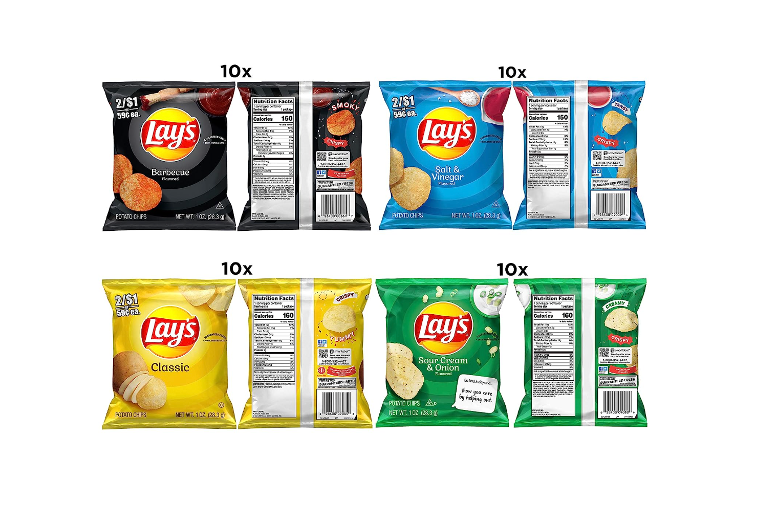 Lay's Potato Chip Variety Pack, 1 Ounce (Pack of 40)