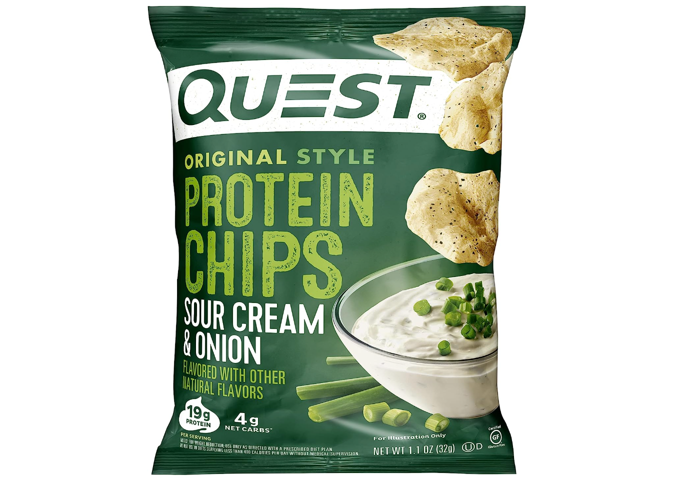 Quest Nutrition Protein Chips, Sour Cream & Onion, High Protein, Low Carb, Pack of 12