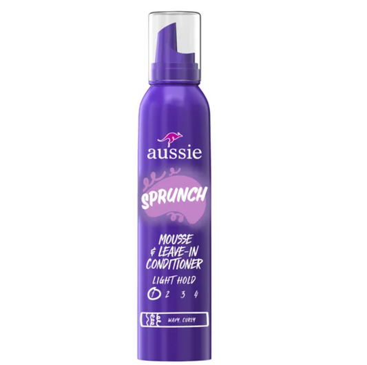 Aussie Sprunch Mousse & Leave-in Conditioner for Curly & Wavy Hair, Unisex, 6 oz