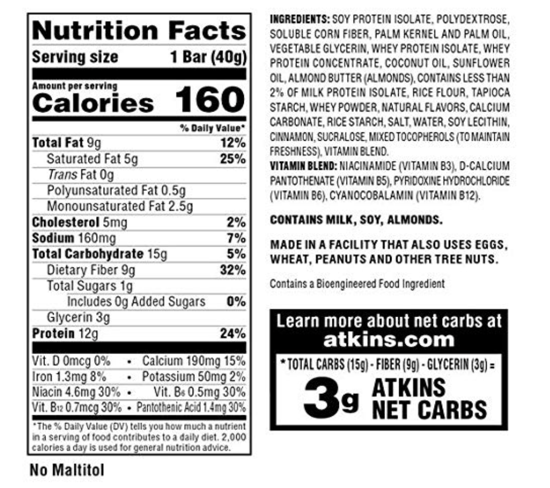 Atkins Snack Bar, Snickerdoodle, Made with B Vitamins and Real Almond Butter, Naturally Flavored, Keto Friendly, and Gluten Free (30 Bars)