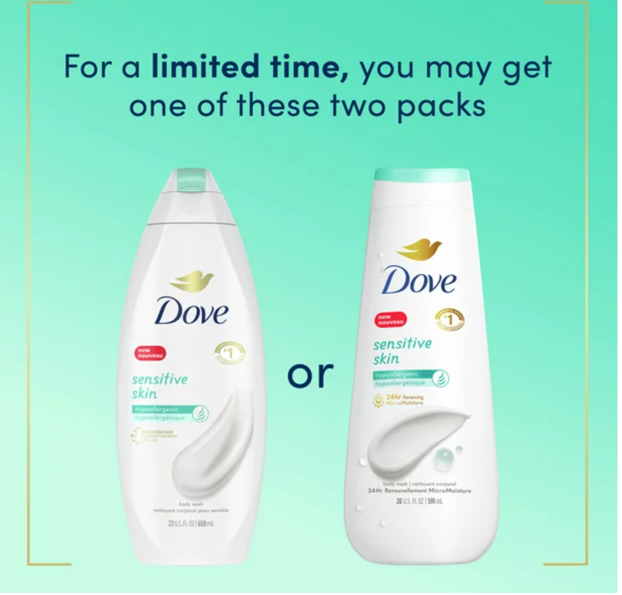 Baby Dove Wash and Lotion (2 - 20 fl. oz. & 1 - 6.5 fl. oz.)