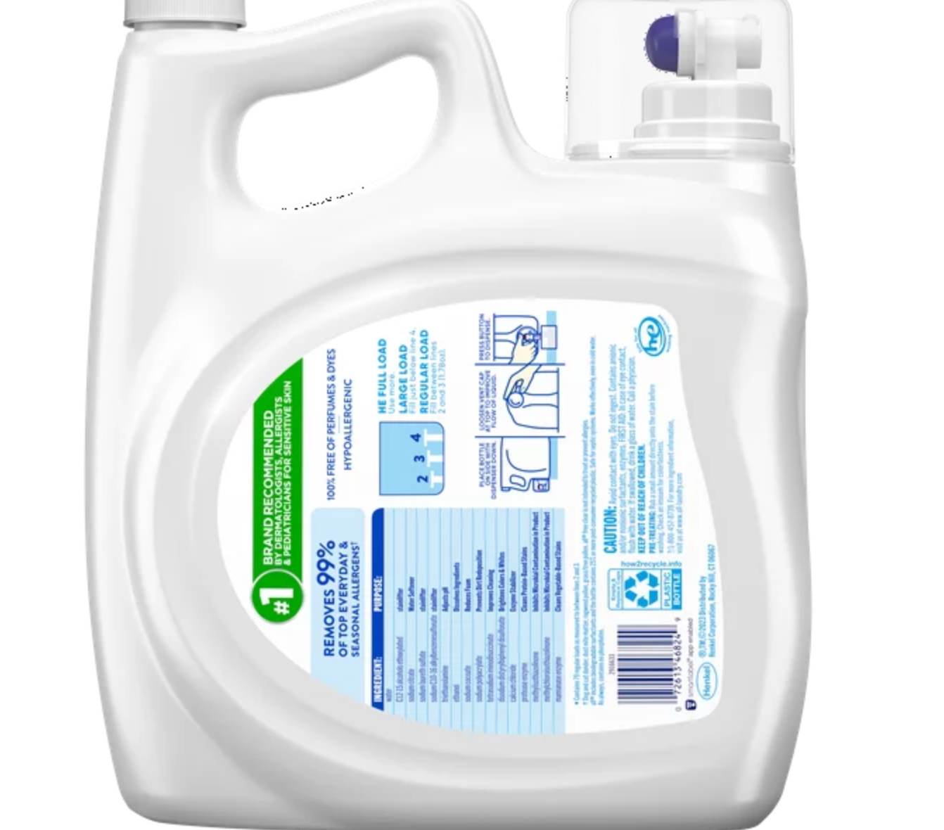 All Liquid Laundry Detergent, Free Clear with Odor Relief, 141 Fluid Ounces, 79