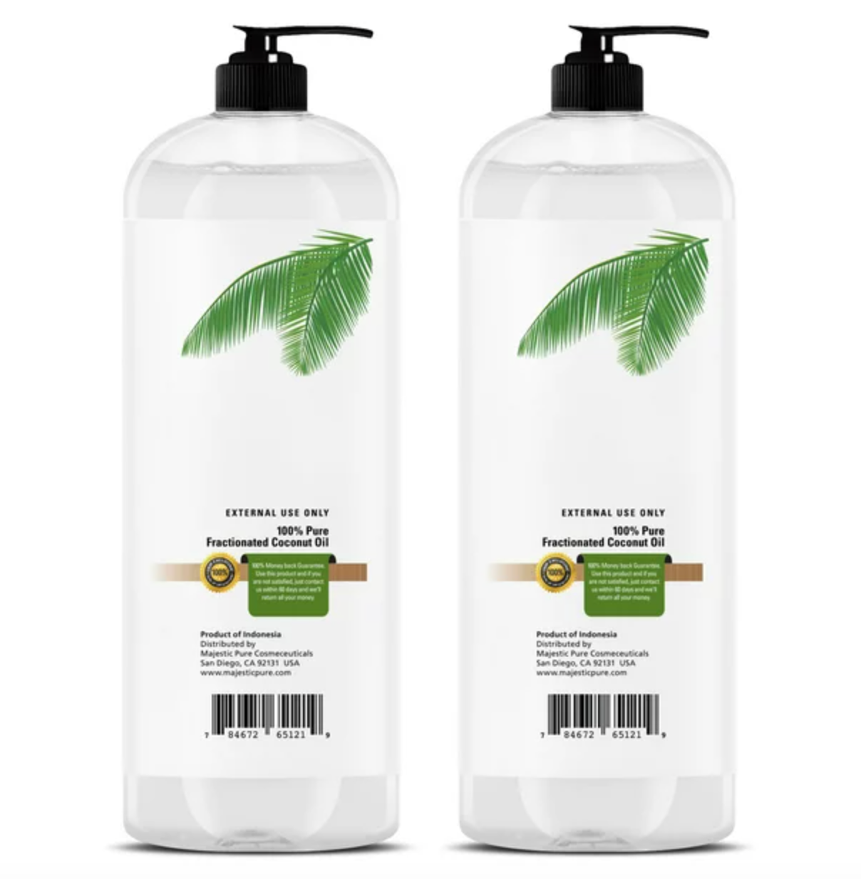 Majestic Pure Fractionated Coconut Oil - Relaxing Massage Oil, Liquid Carrier Oil for Diluting Essential Oils - Skin, Lip, Body & Hair Oil Moisturizer & Softener - 16 fl oz - Set of 2