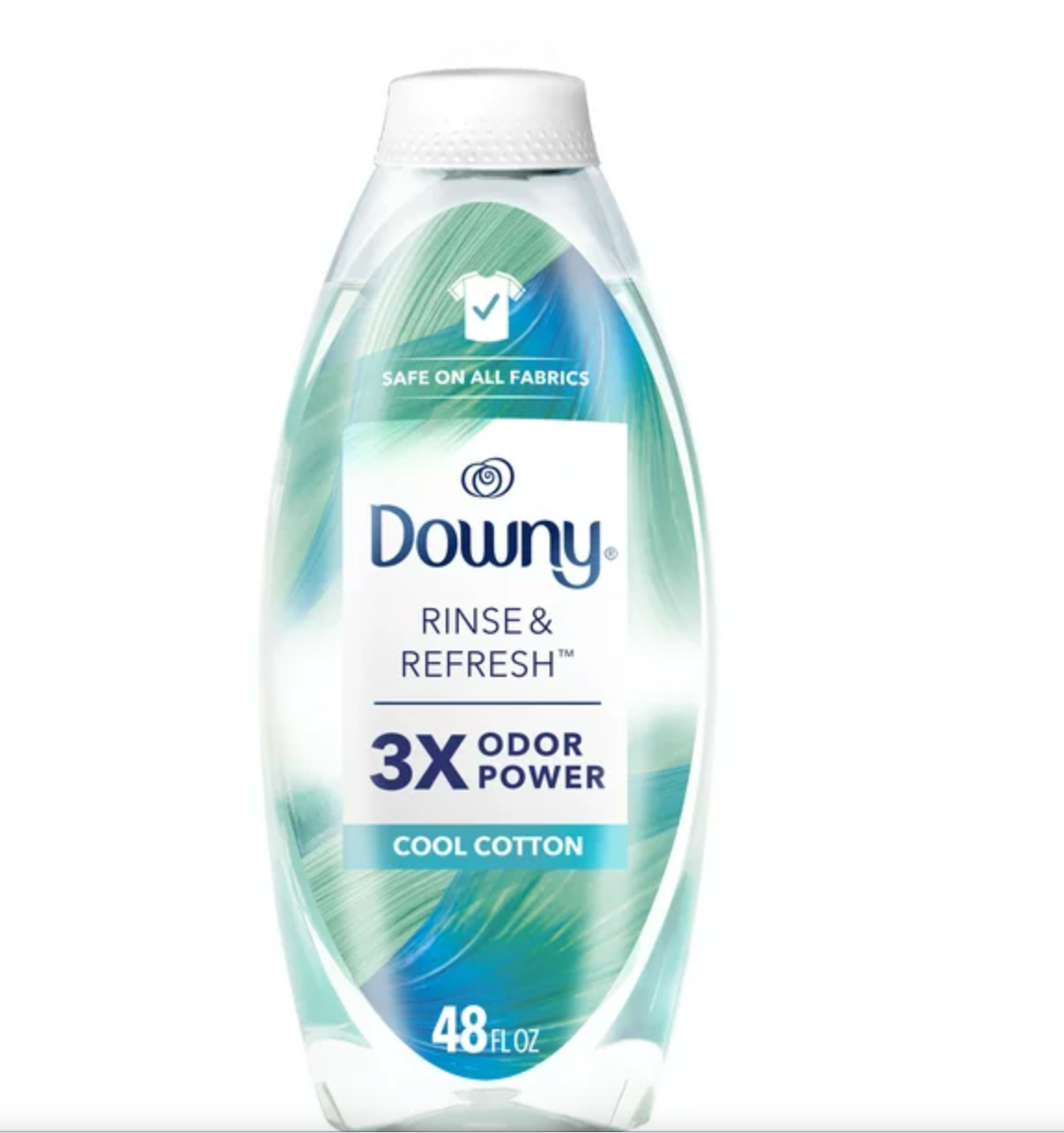 Downy Rinse & Refresh Liquid Laundry Odor Remover and Fabric Softener, Cool Cotton, 48.00 fl oz