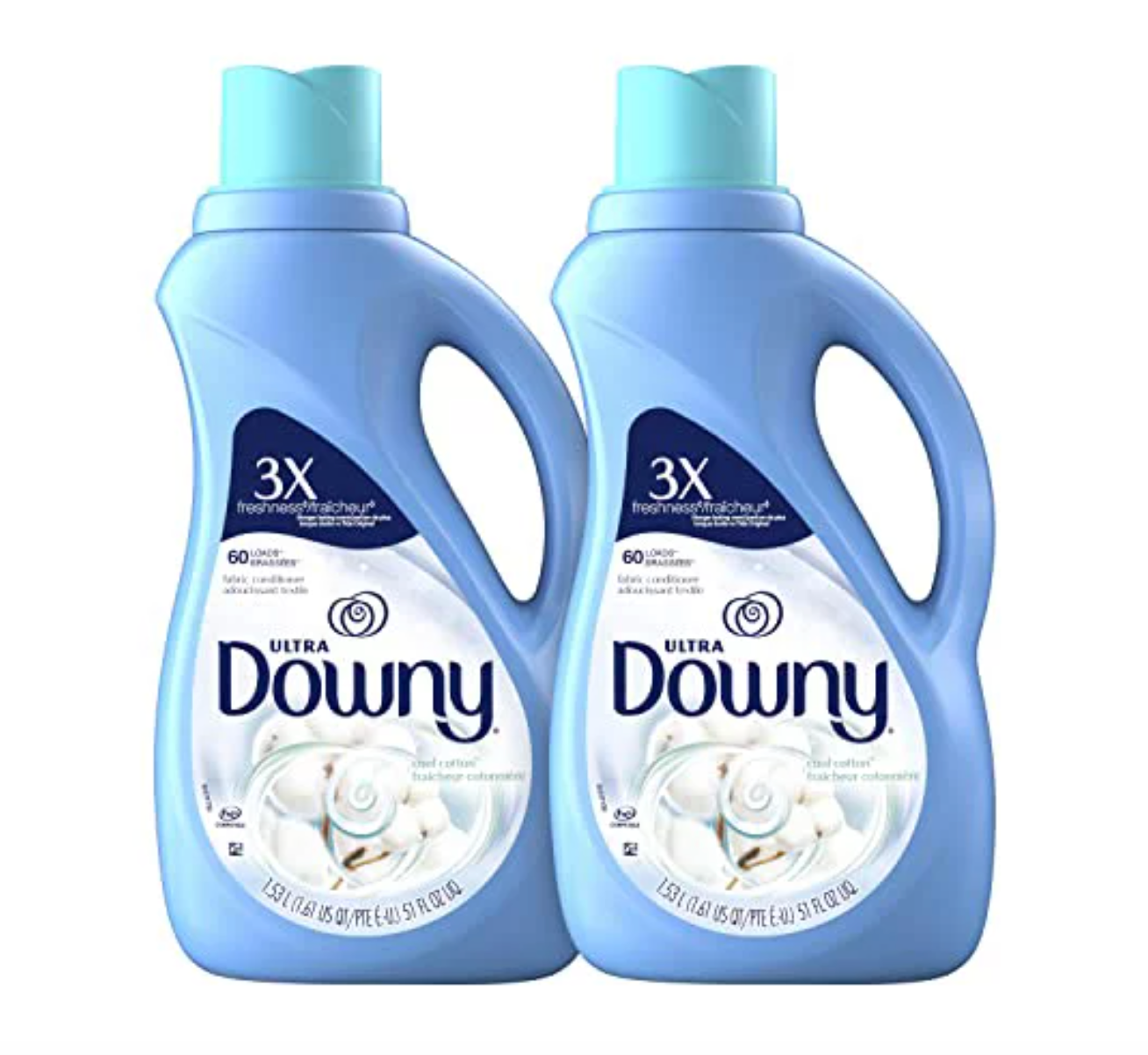 Downy Ultra Laundry Fabric Softener Liquid, Cool Cotton Scent, Two 51 Fl Oz Bott