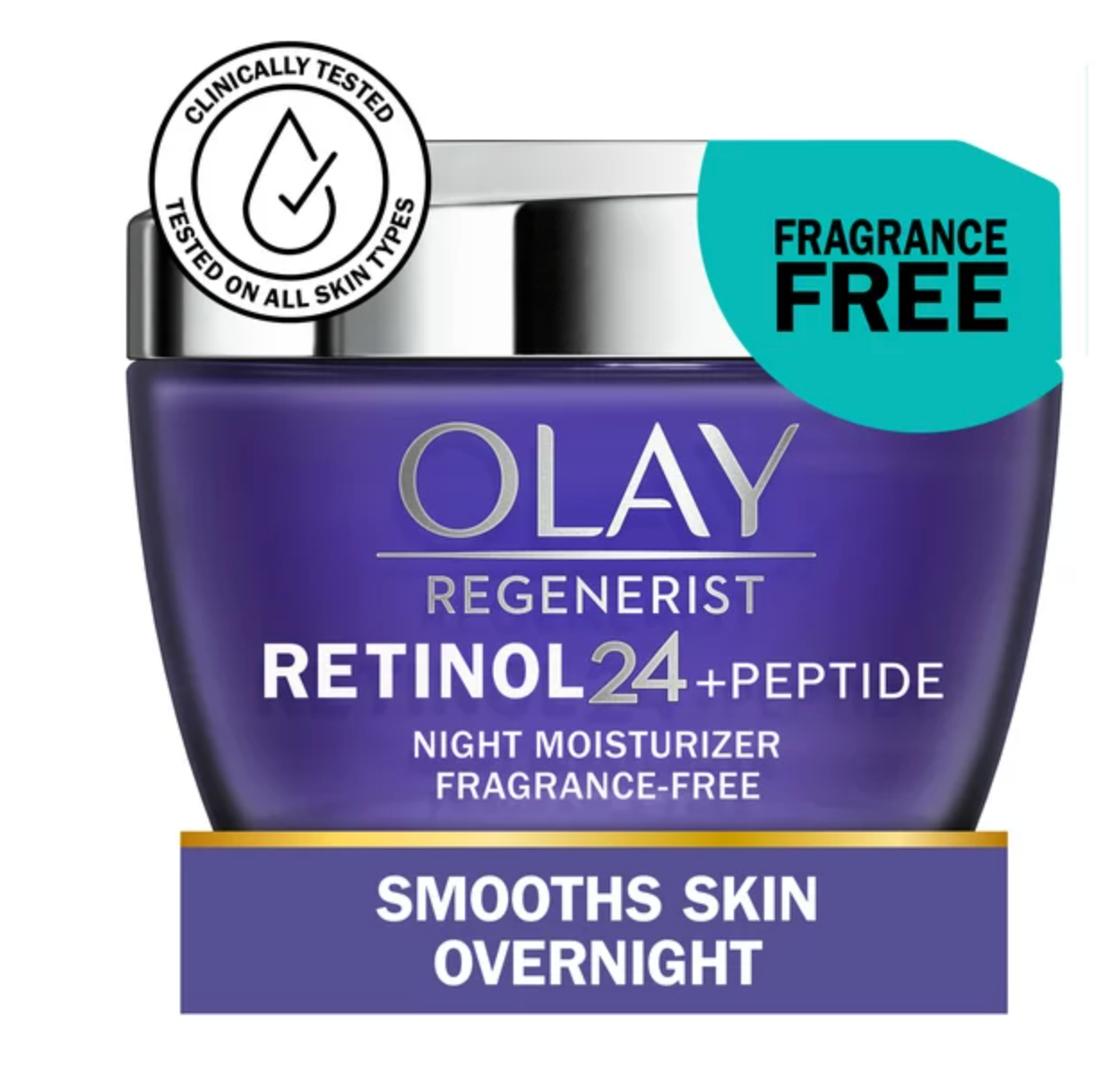 Olay Regenerist Retinol & Peptide Night Face Moisturizer, Anti-Aging Cream for All Skins, 1.7 fl oz