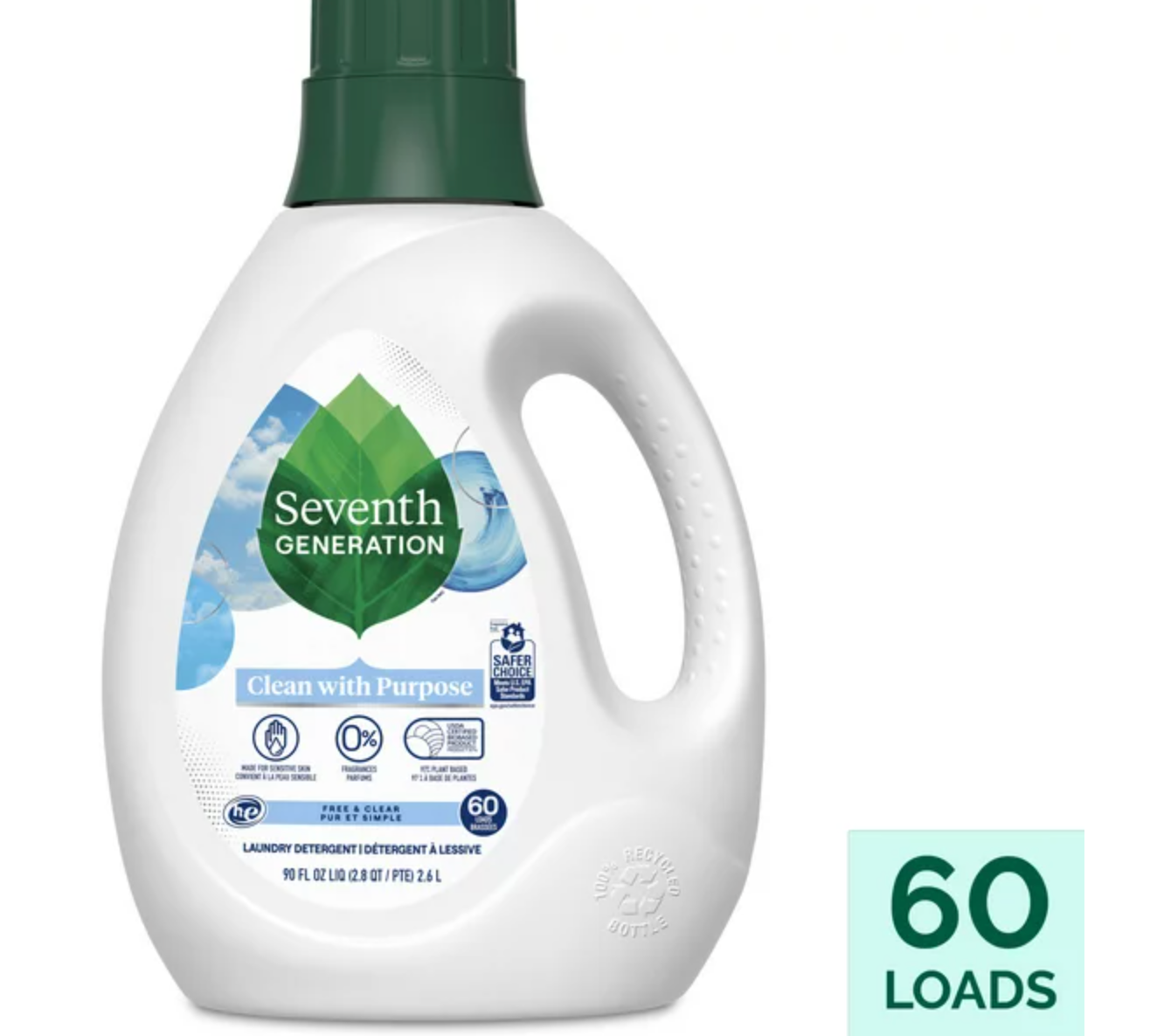 Seventh Generation Free & Clear Liquid Laundry Detergent 90 oz, 1 Count