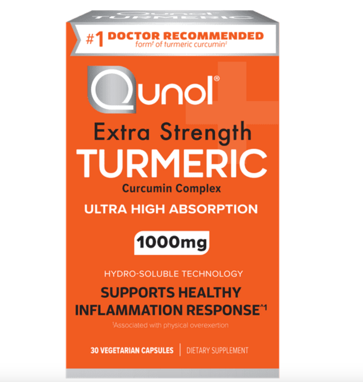 Qunol Turmeric Curcumin Capsules (30 Count) with Ultra High Absorption, 1000mg Joint Support Herbal Supplement