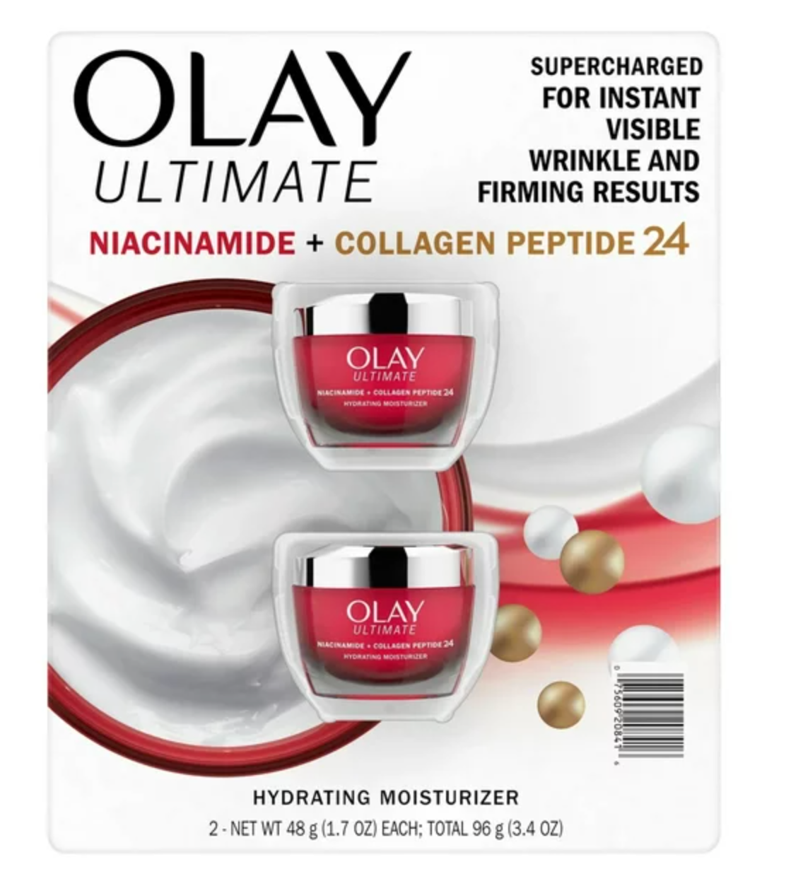 Olay Ultimate Niacinamide + Collagen Hydrating Moisturizer, 1.7 Ounce (2 Pack)