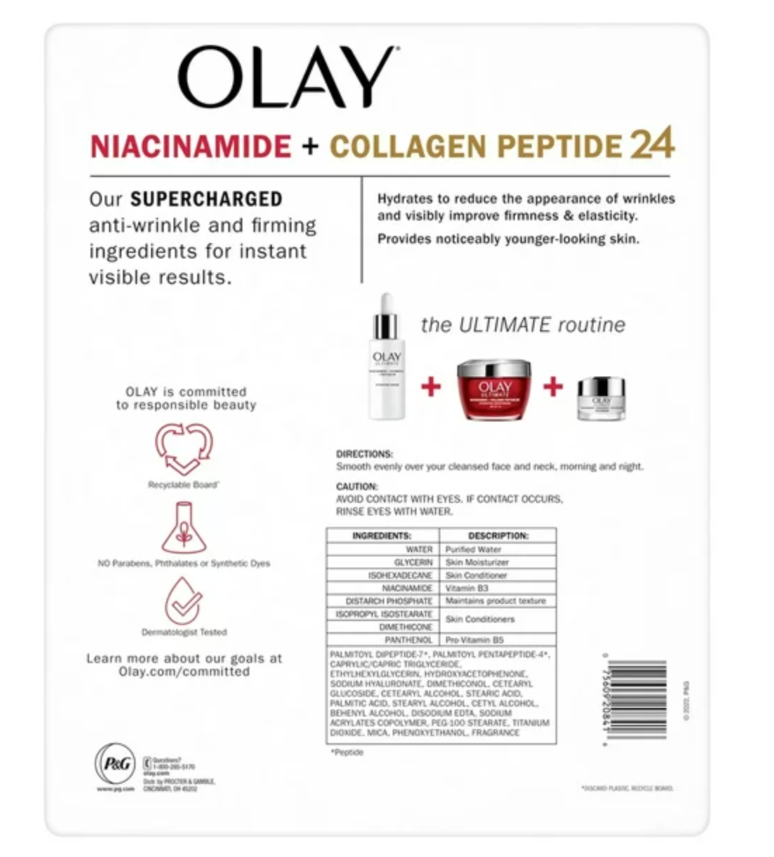 Olay Ultimate Niacinamide + Collagen Hydrating Moisturizer, 1.7 Ounce (2 Pack)