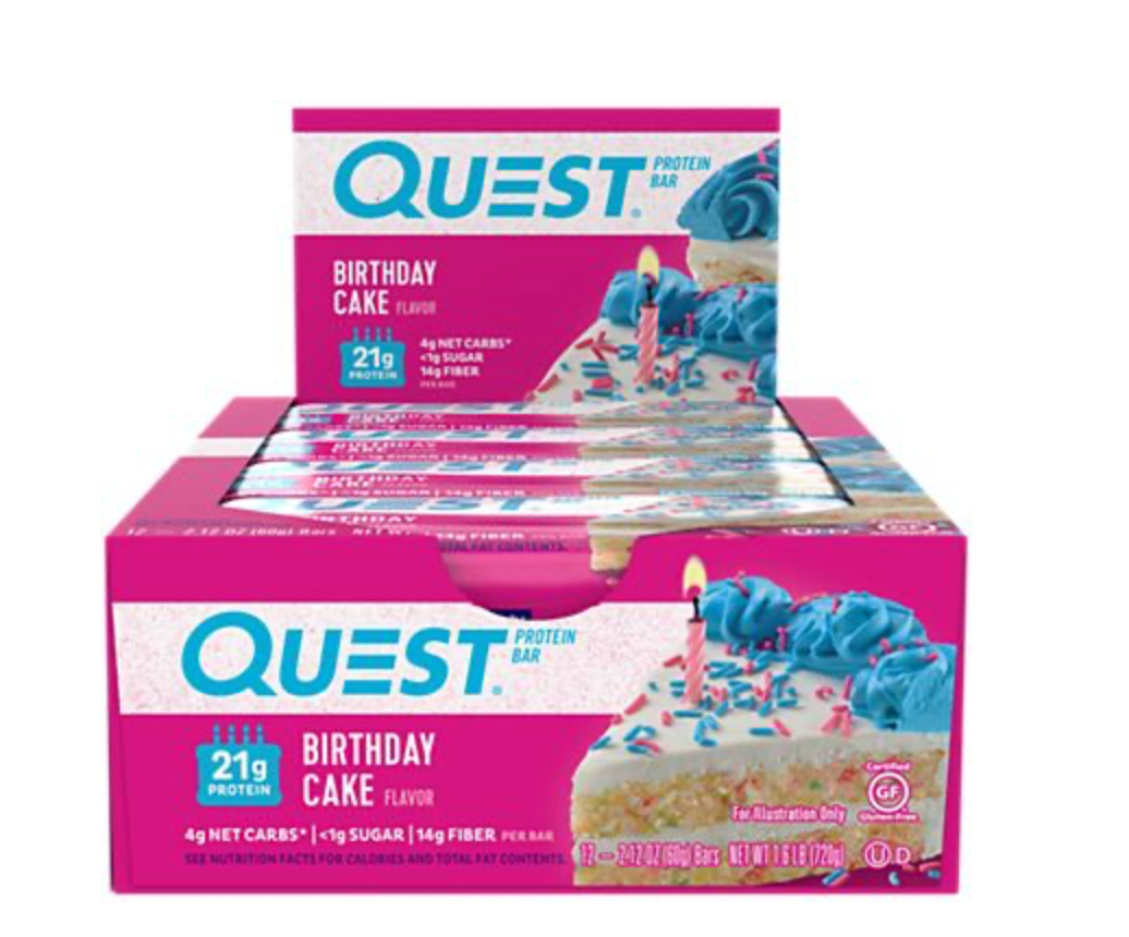 Quest Protein Bar - Birthday Cake (12 Bars)