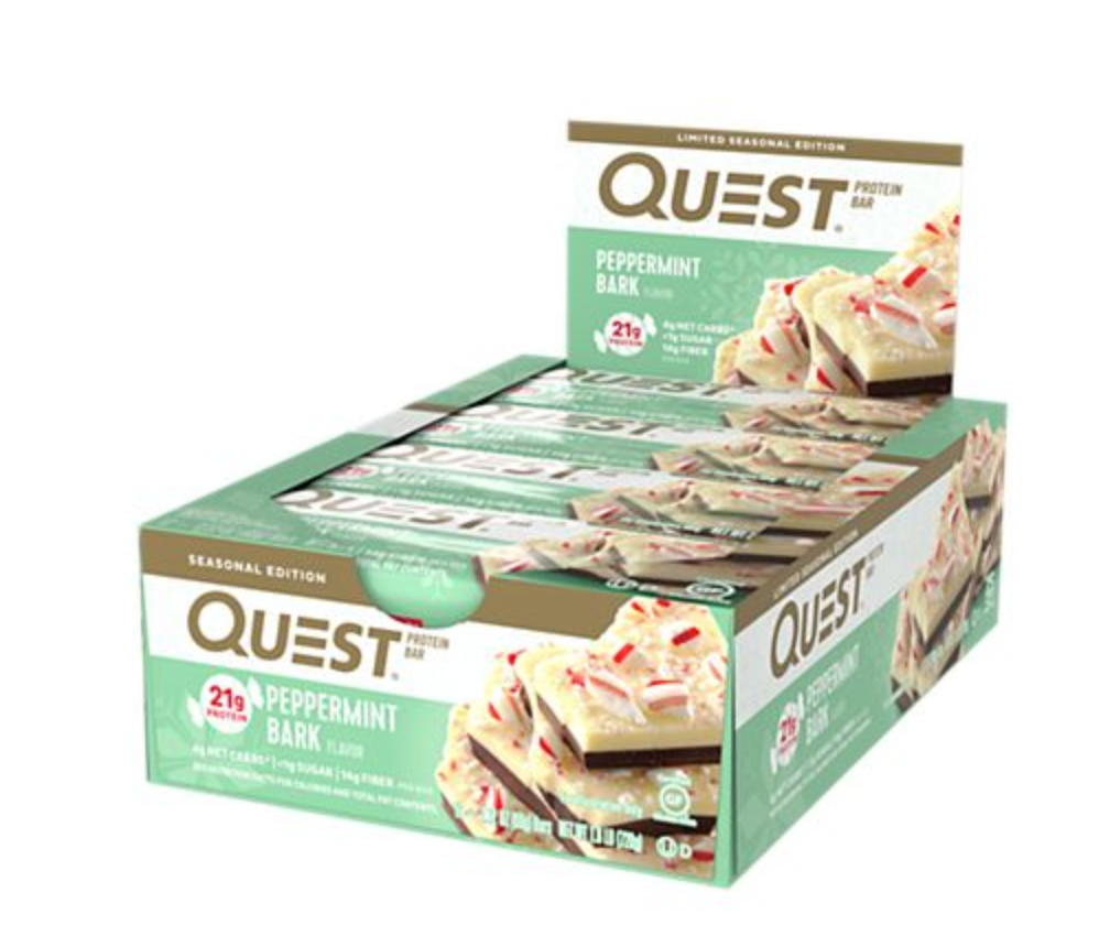 Quest Protein Bar Limited Edition Flavor - Peppermint Bark (12 Bars)