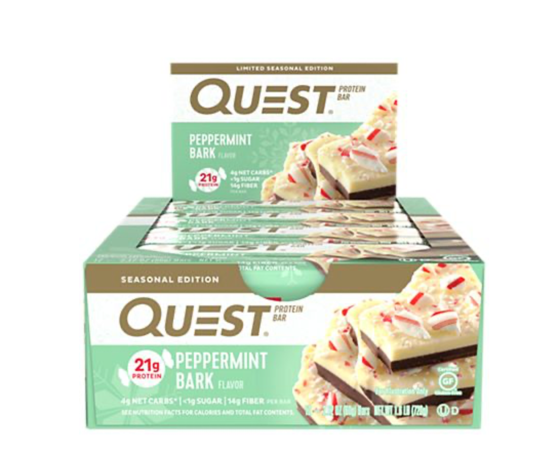 Quest Protein Bar Limited Edition Flavor - Peppermint Bark (12 Bars)