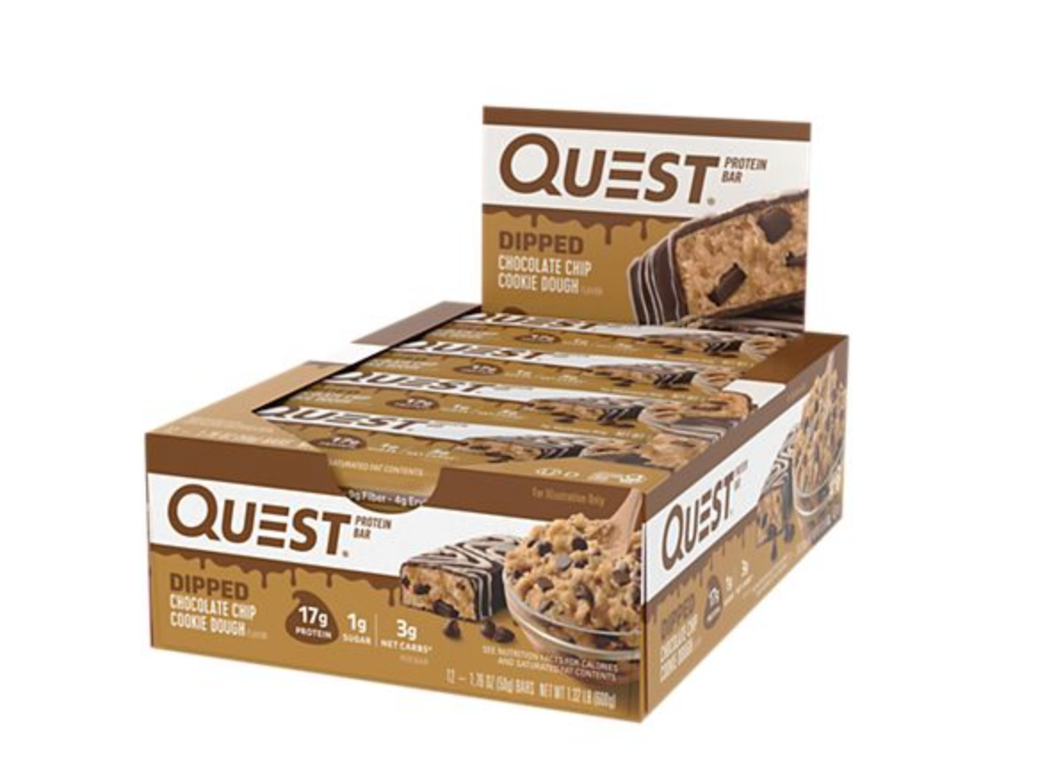 Quest Protein Bar - Dipped Chocolate Chip Cookie Dough (12 Bars)