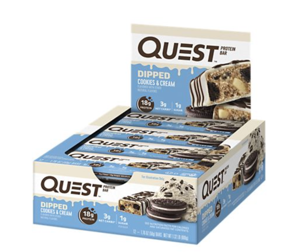 Quest Protein Bar - Dipped Cookies and Cream (12 Bars)