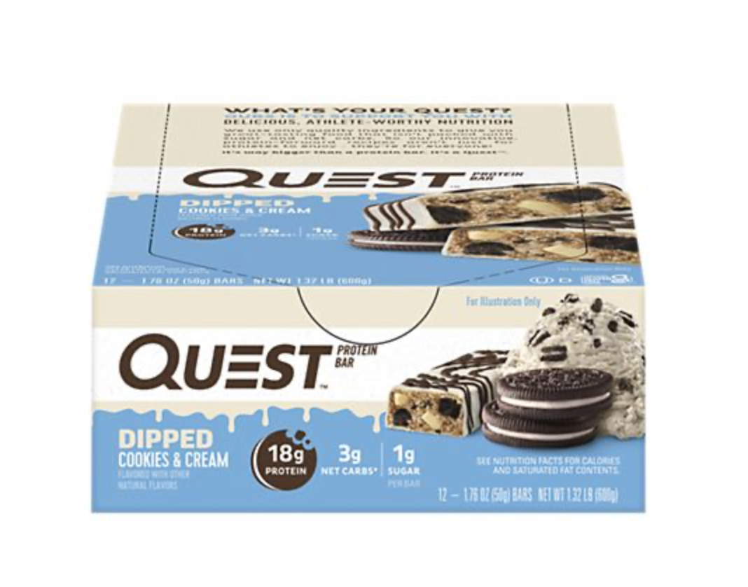 Quest Protein Bar - Dipped Cookies and Cream (12 Bars)