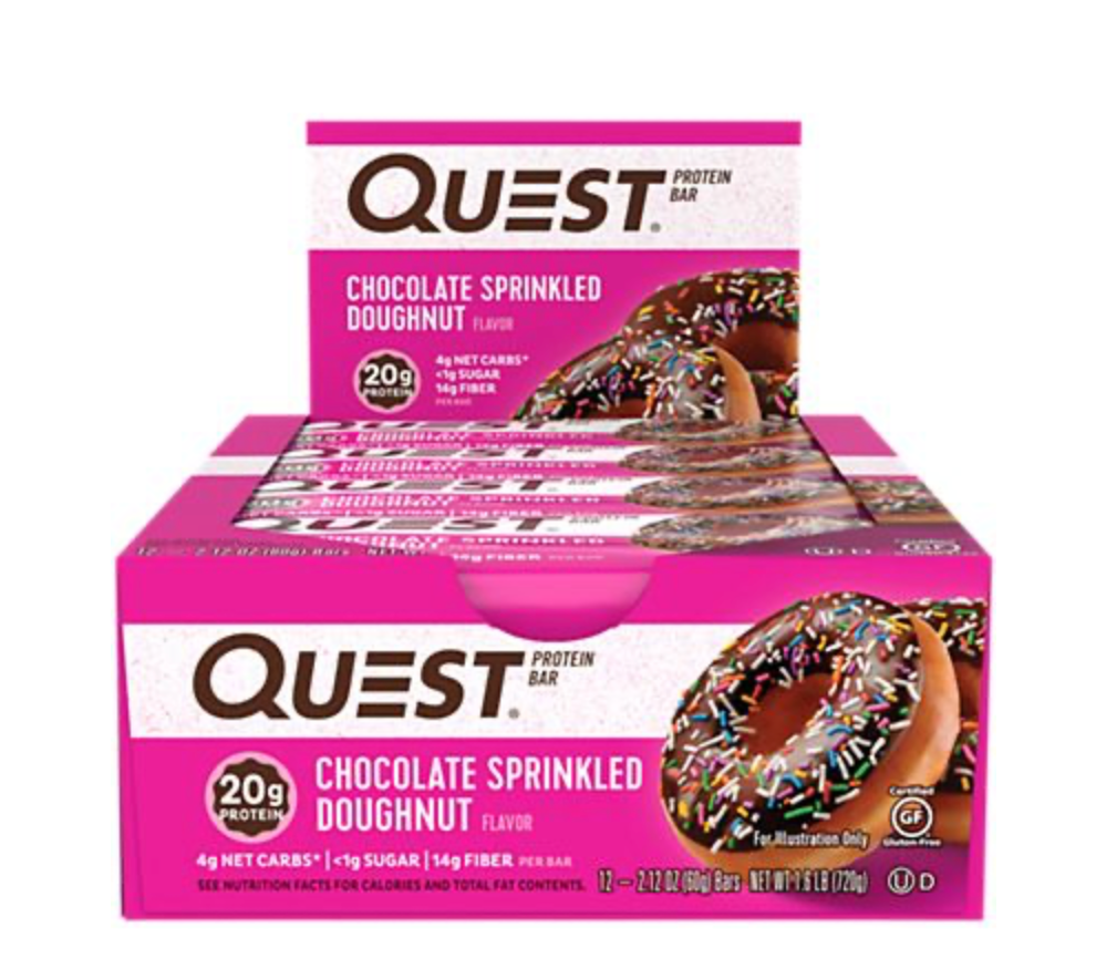 Quest Protein Bar - Chocolate Sprinkled Doughnut (12 Bars)