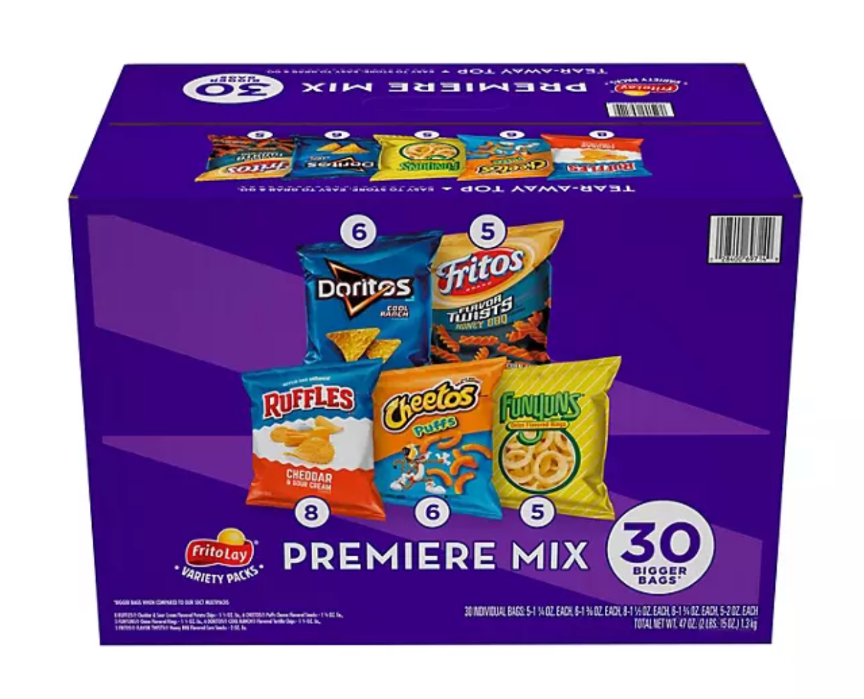 Frito-Lay Premiere Mix Variety Pack Chips and Snacks (30 ct.)