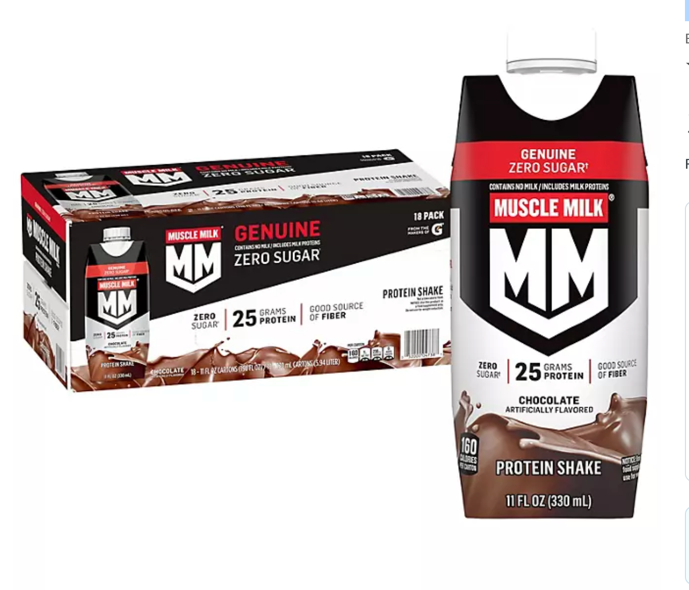 Muscle Milk Genuine Protein Shake, Chocolate (11 fl. oz., 18 pk.)