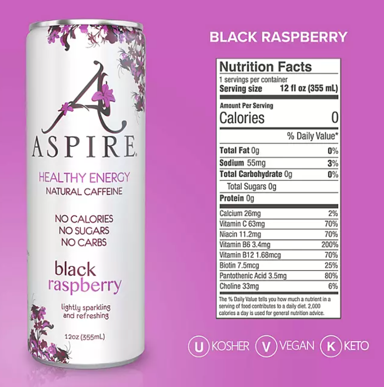 Aspire Healthy Energy Drinks Variety Pack (12 fl. oz., 15 pk.)