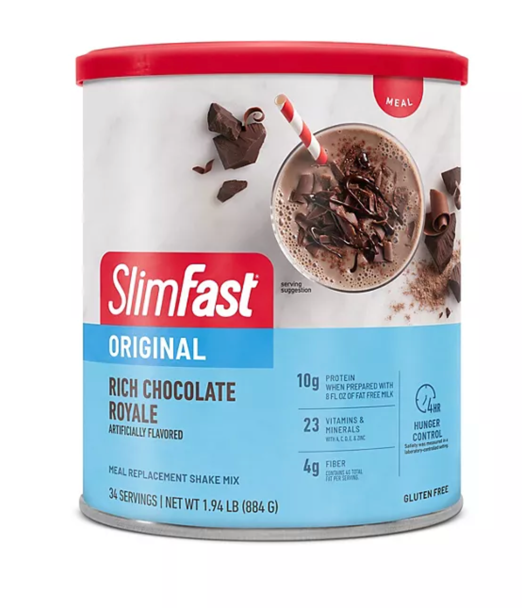 SlimFast Original 10g Protein Meal Replacement Shake Mix, Chocolate Royale (34 Servings, 31.18 oz.)