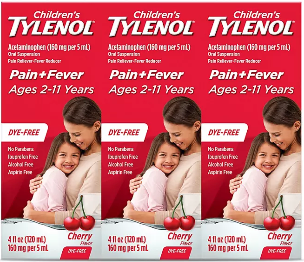 Children's Tylenol Oral Suspension, Cherry (4 oz., 3 pk.)