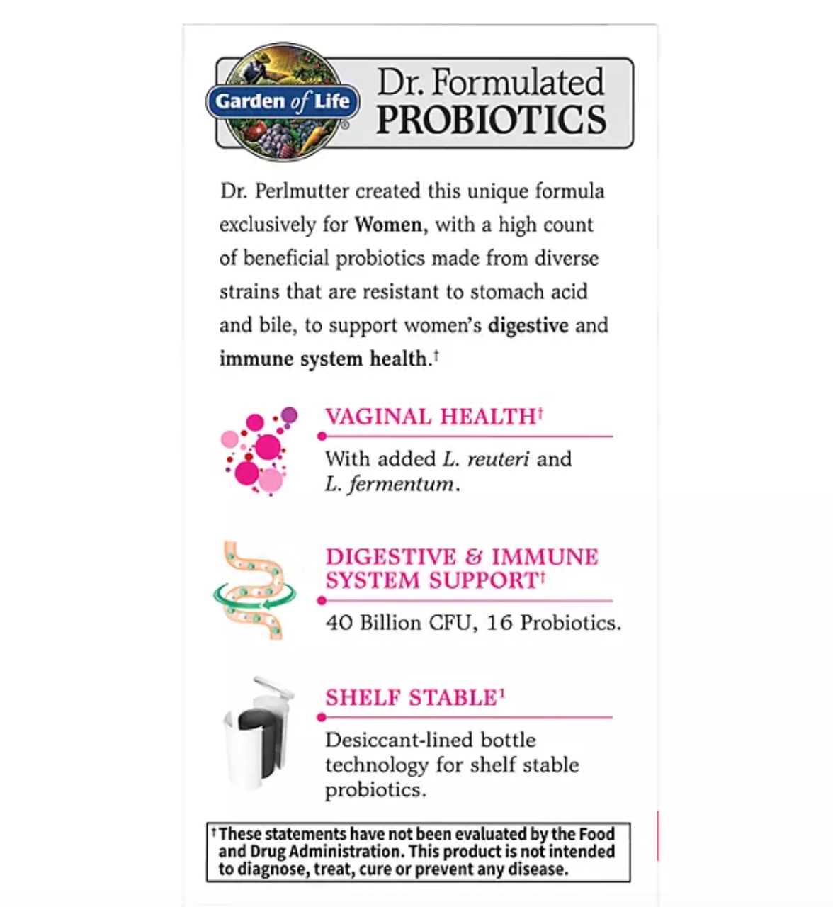 Garden Of Life Dr. Formulated Women's Once Daily Probiotic, 40 Billion CFU (60 ct.)