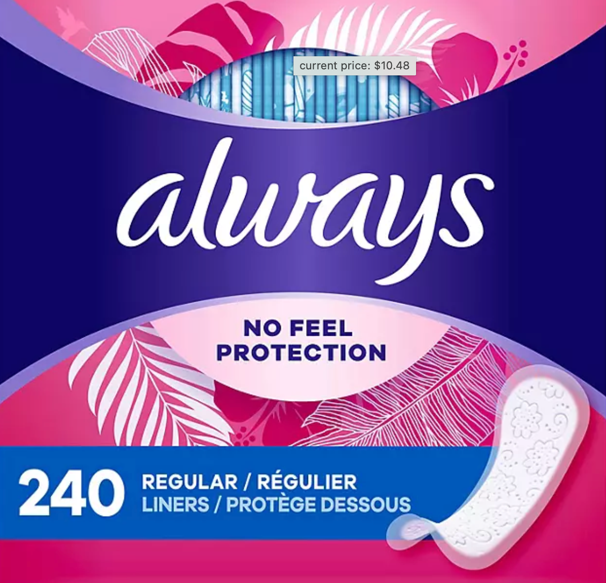 Always Daily Thin Liners, Unscented - Regular (240 ct.)