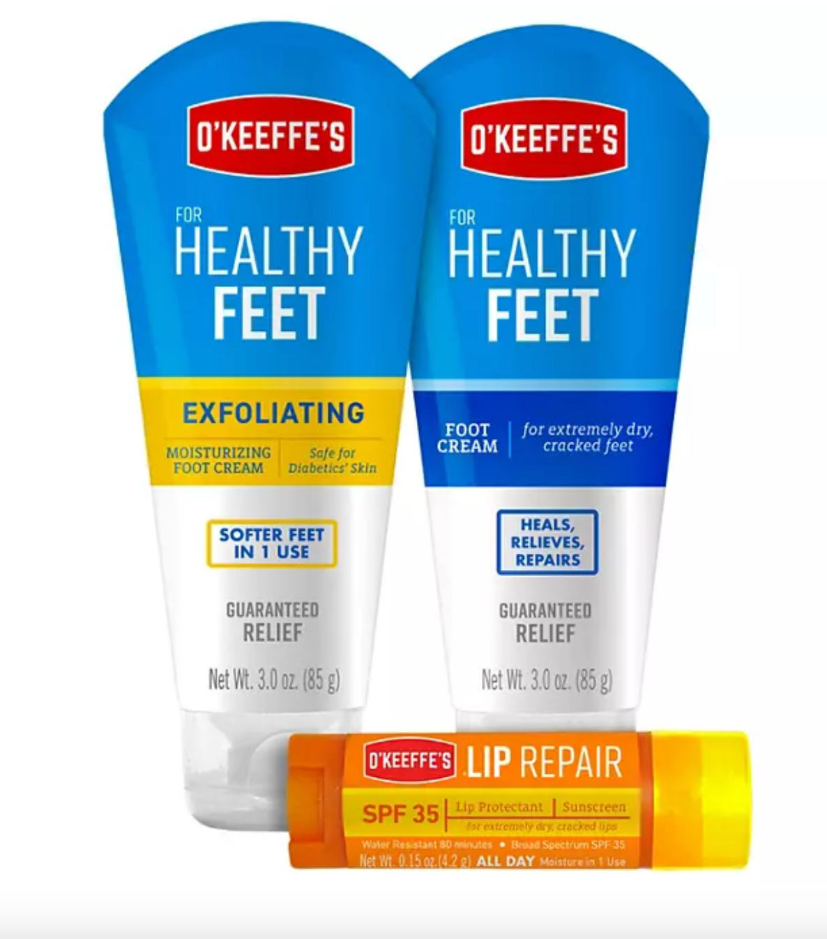 O'Keeffe's Healthy Feet and Lip Repair Variety Set