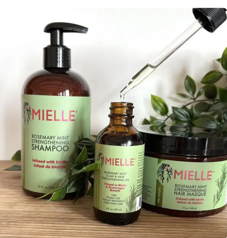 Original Mielle Rosemary Mint Scalp Hair Strengthening Oil Encourages Growth Hair Masque Nourishing Treatment Shampoo Hair Care