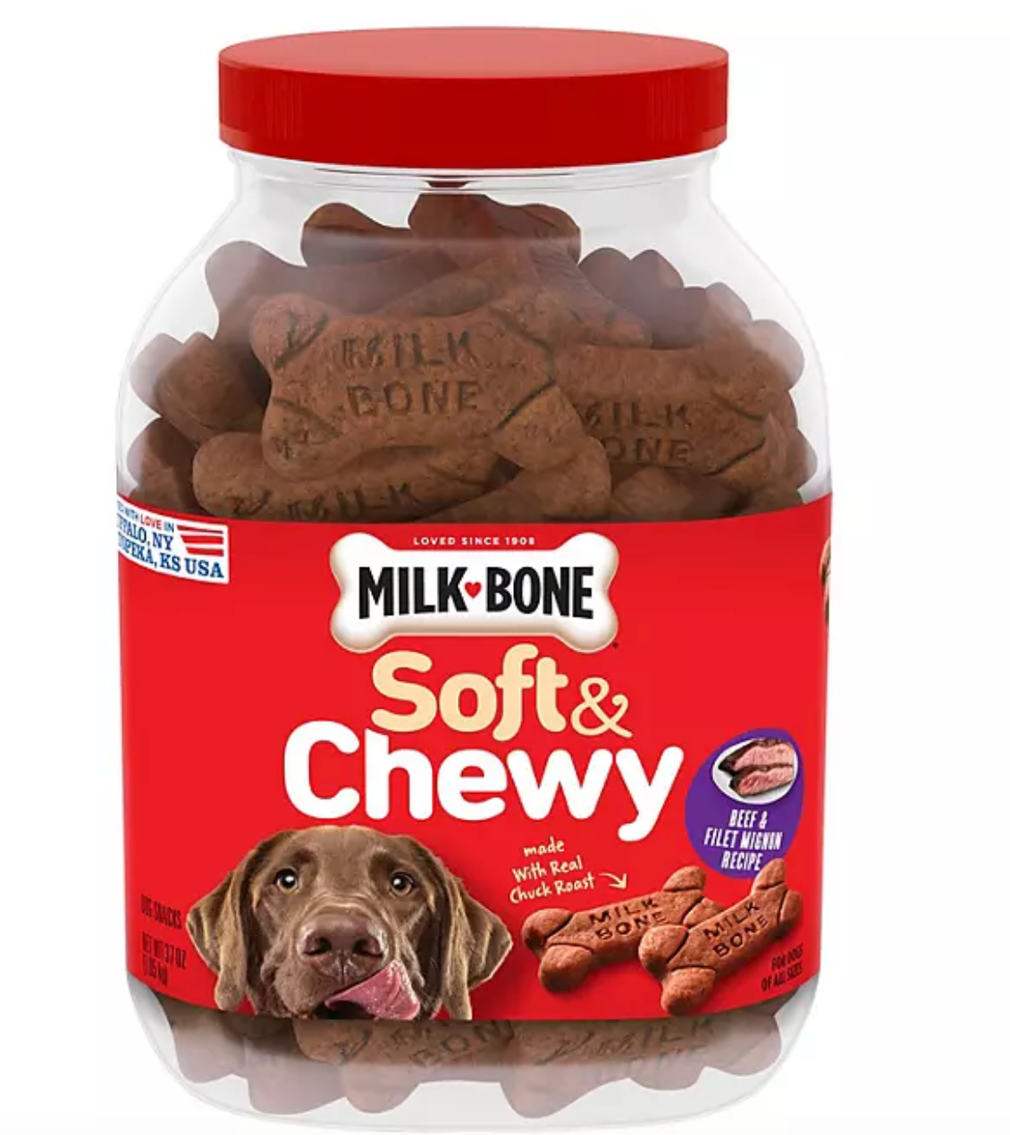 Milk-Bone Soft & Chewy Dog Treats, Beef & Filet Mignon (37 oz.)