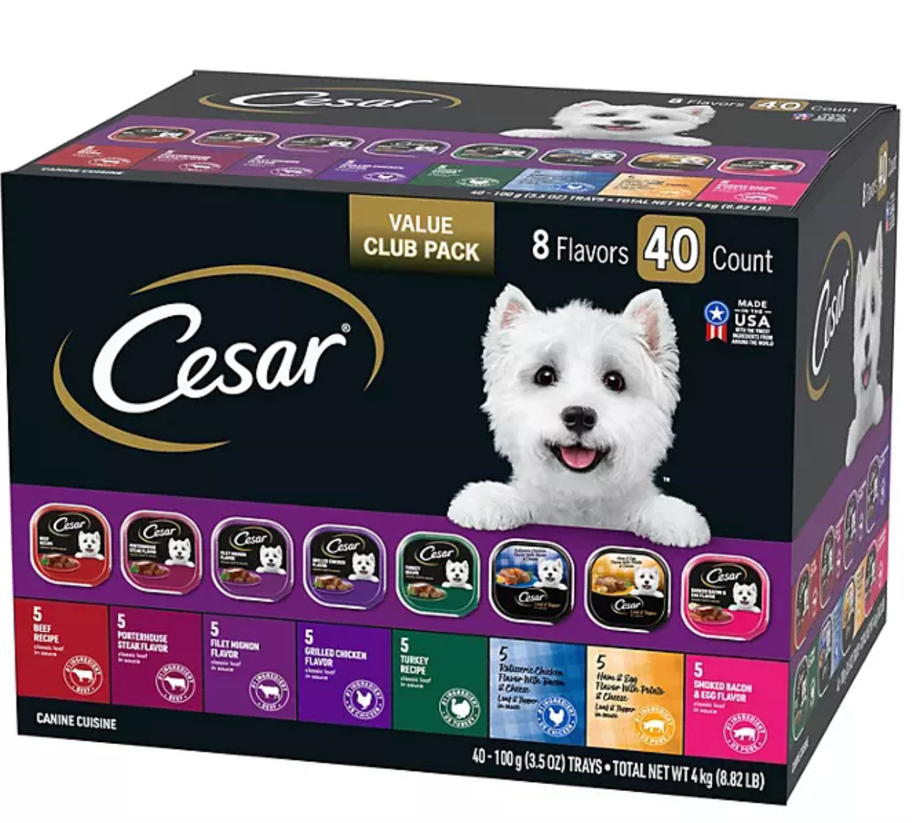 Cesar Classics Canine Wet Dog Food, Variety Pack (3.5 oz., 40 ct.)