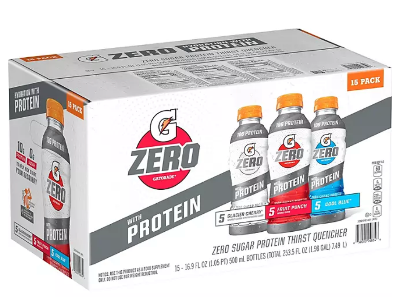 Gatorade G Zero with Protein Variety Pack (16.9 fl. oz. 15 pk.)