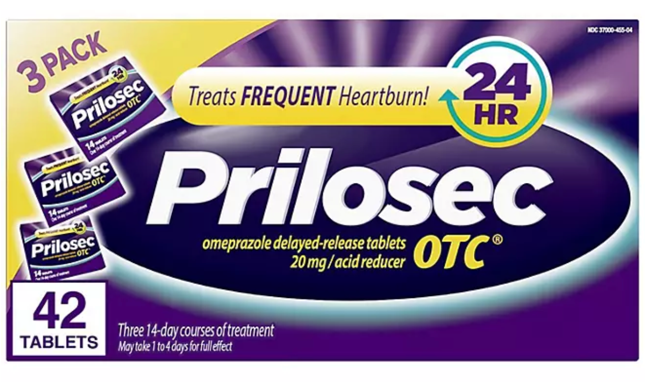 Prilosec OTC Omeprazole Heartburn Medicine and Acid Reducer Tablets, Proton Pump Inhibitor (42 ct.)