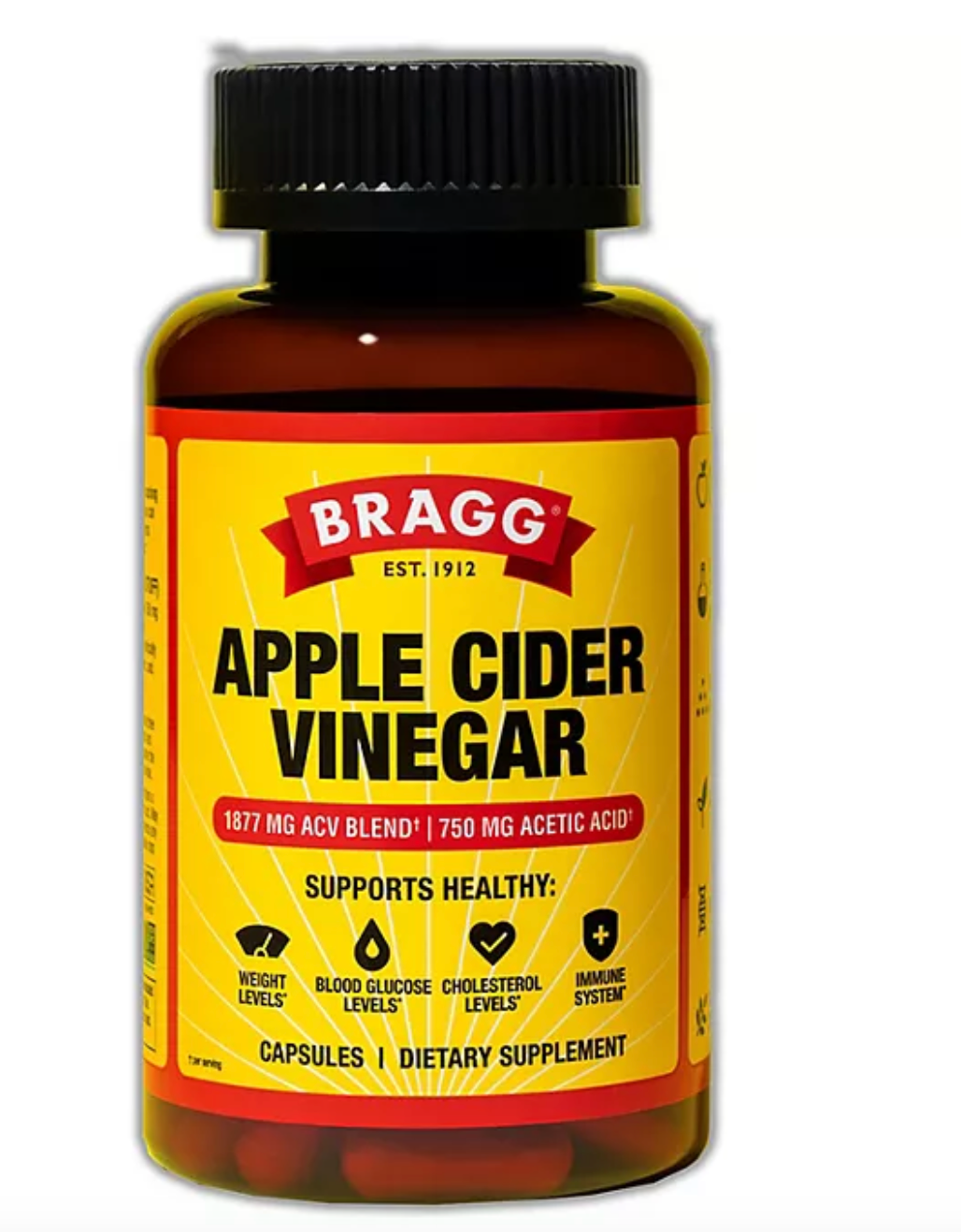 Bragg Apple Cider Vinegar 750 mg Capsules (180 ct.)