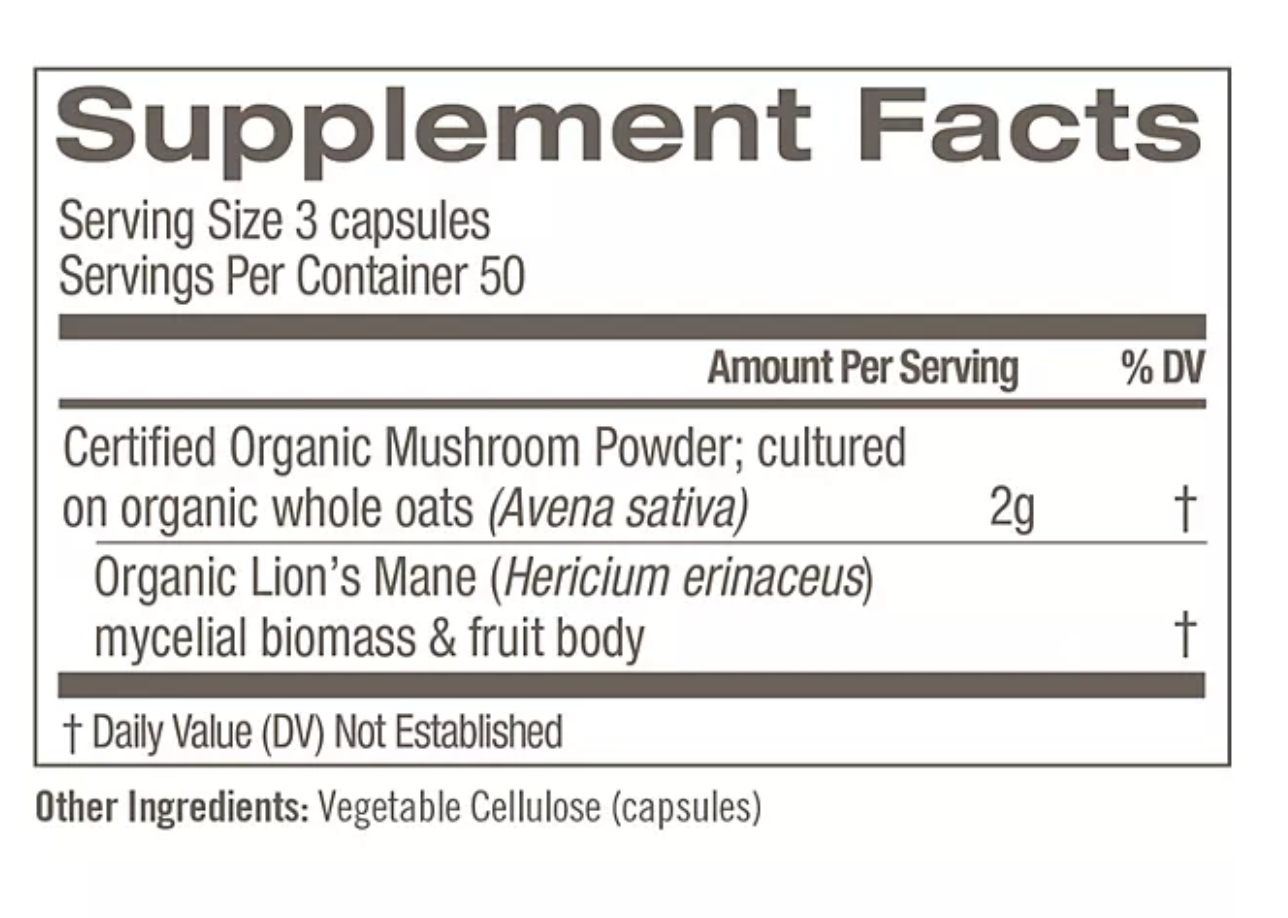 Om Mushroom Superfood Lion's Mane Supplement Capsules 150 ct.