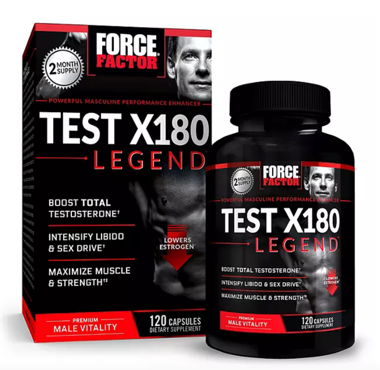 Force Factor Test X180 Legend Testosterone Booster Capsules 120 ct.