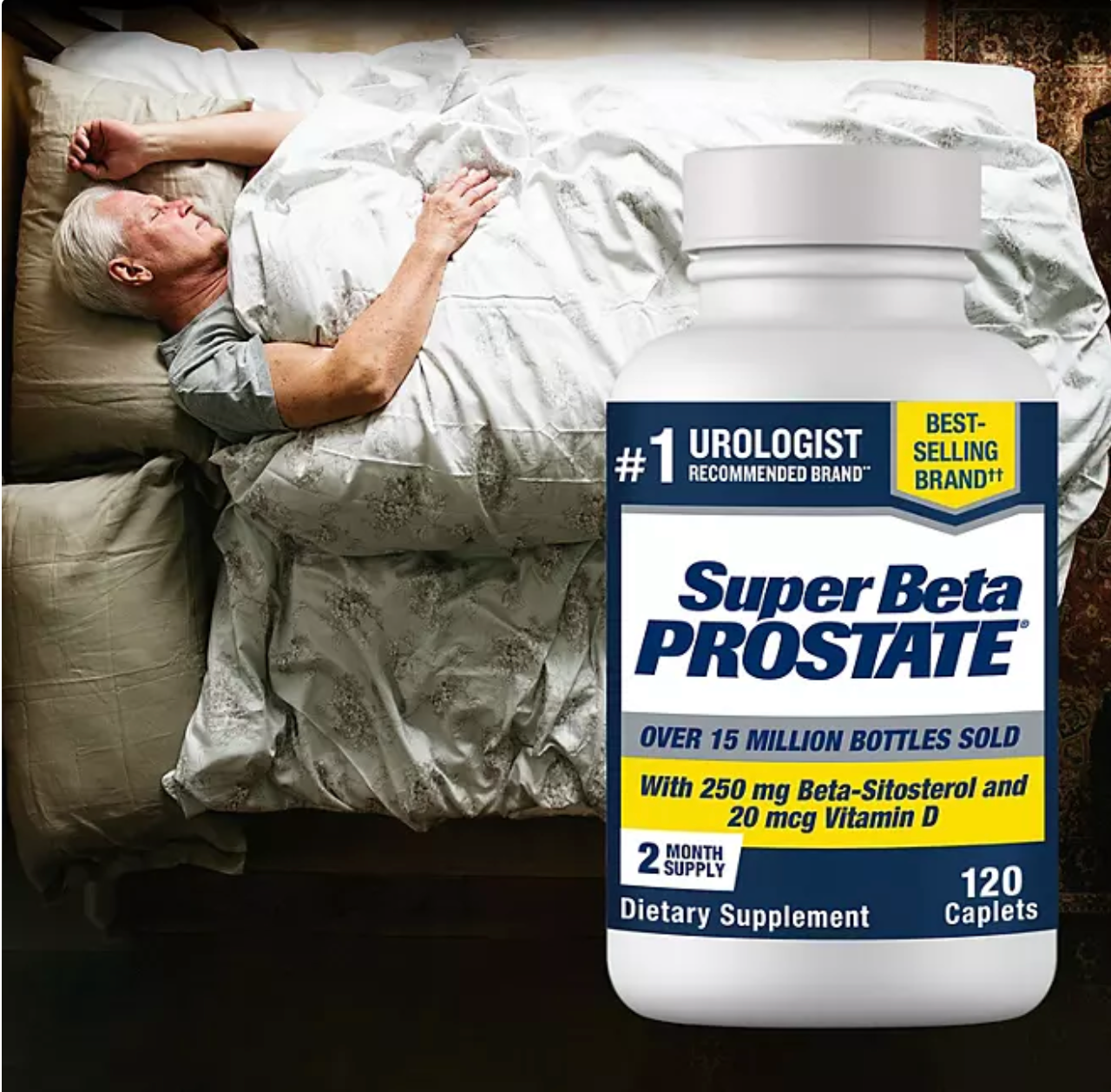 Super Beta Prostate Male Supplement with 250 mg. Beta-Sitosterol Caplets 120 ct.