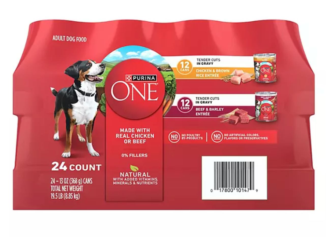 Purina ONE Mainline Variety Pack Adult Wet Dog Food, 24ct, 13 oz.