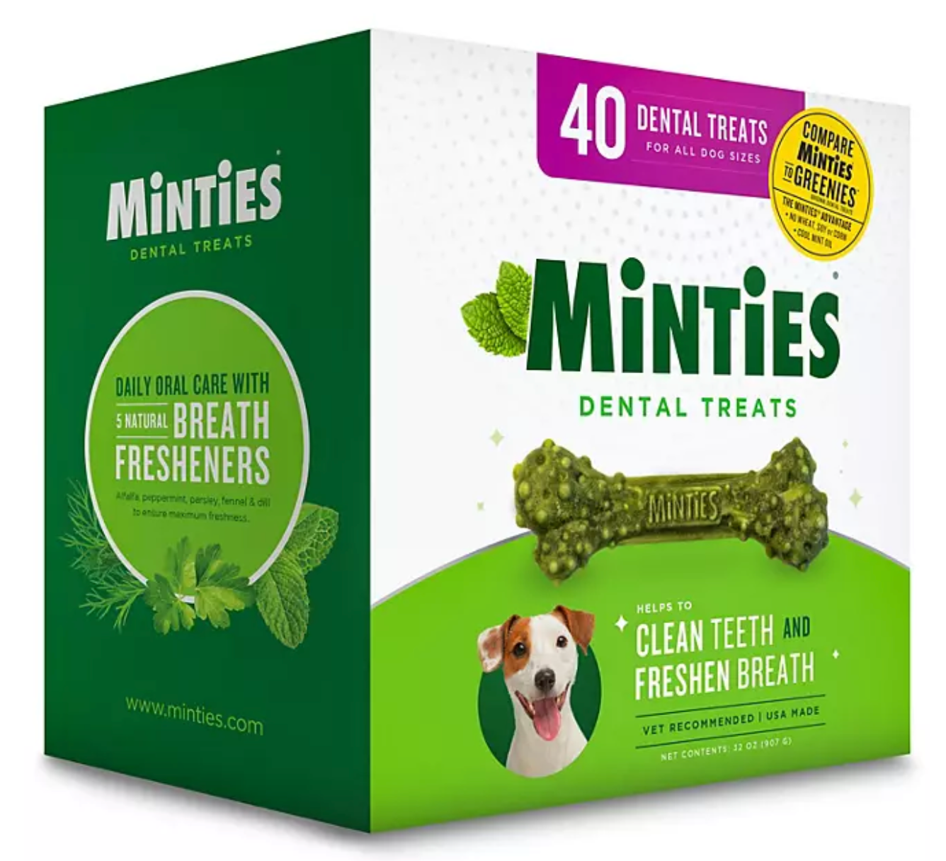 Minties Dental Dog Treats, 40 ct.