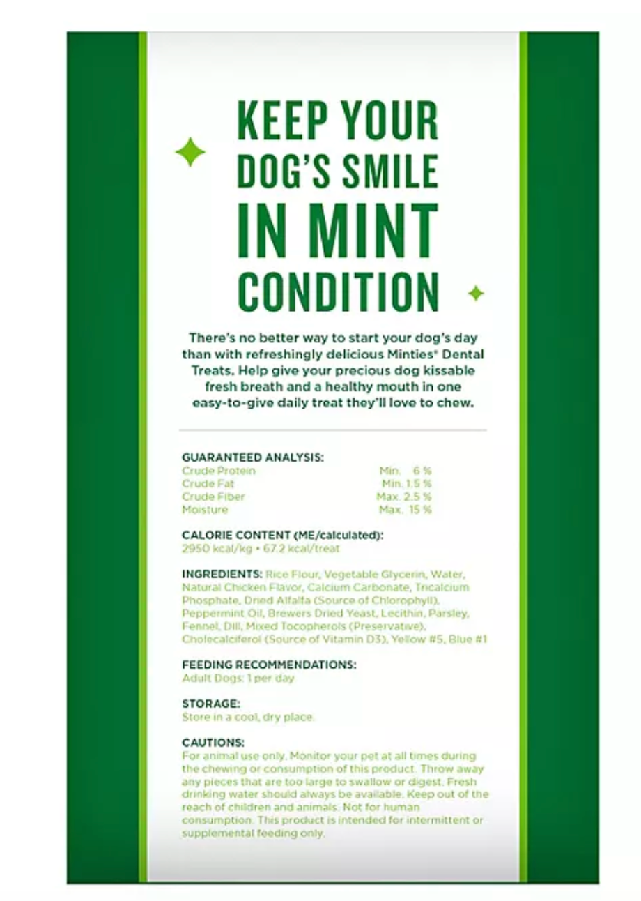 Minties Dental Dog Treats, 40 ct.