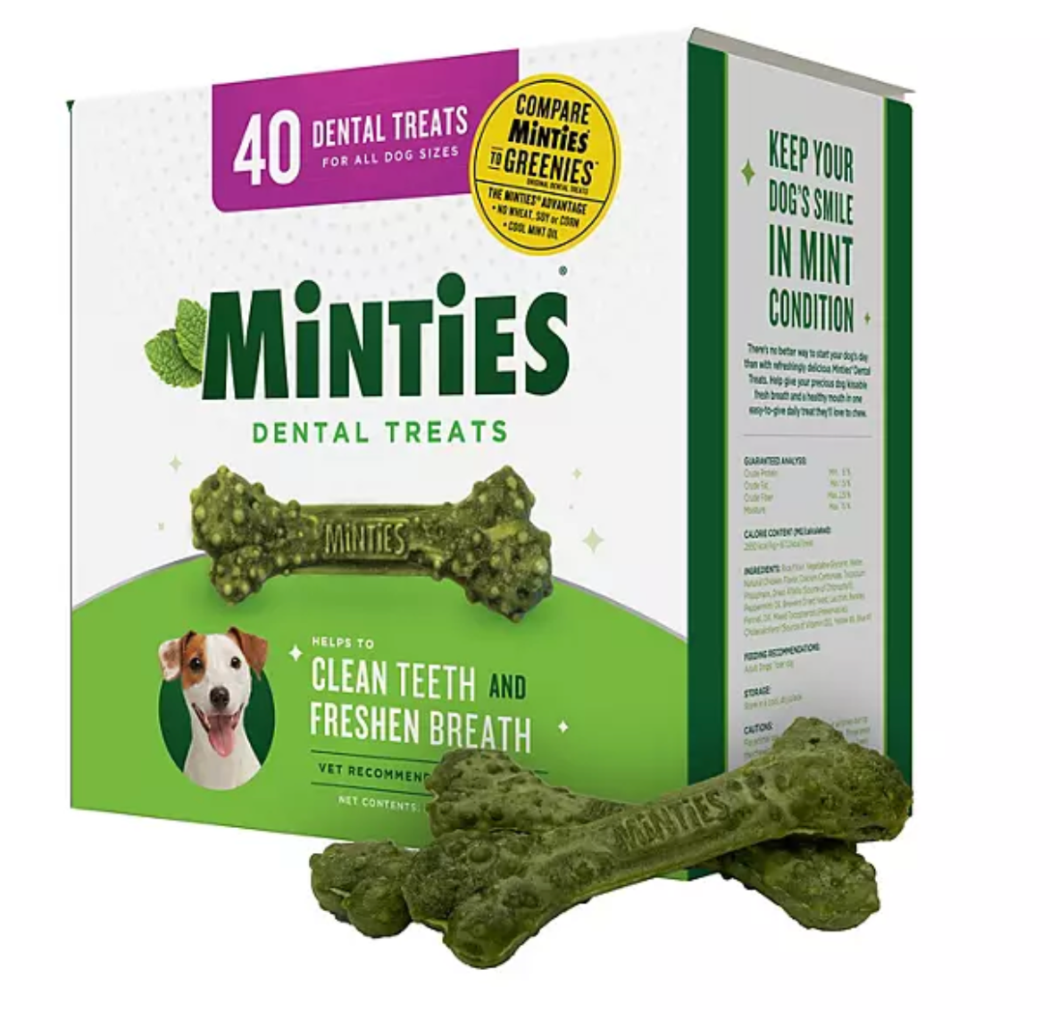 Minties Dental Dog Treats, 40 ct.