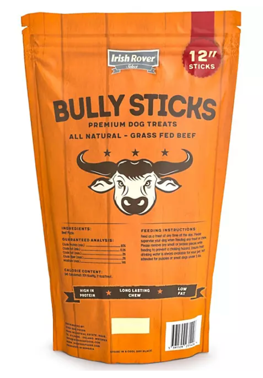 Irish Rover Beef Bully Sticks, 12 Inch, 16 oz.