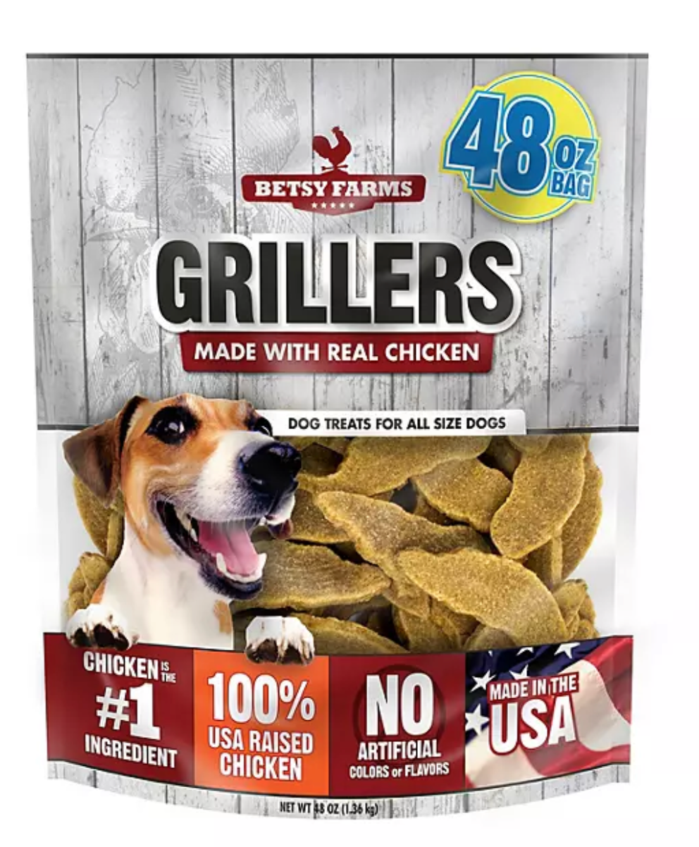 Betsy Farms Grillers Dog Treats , Chicken, 48 oz.