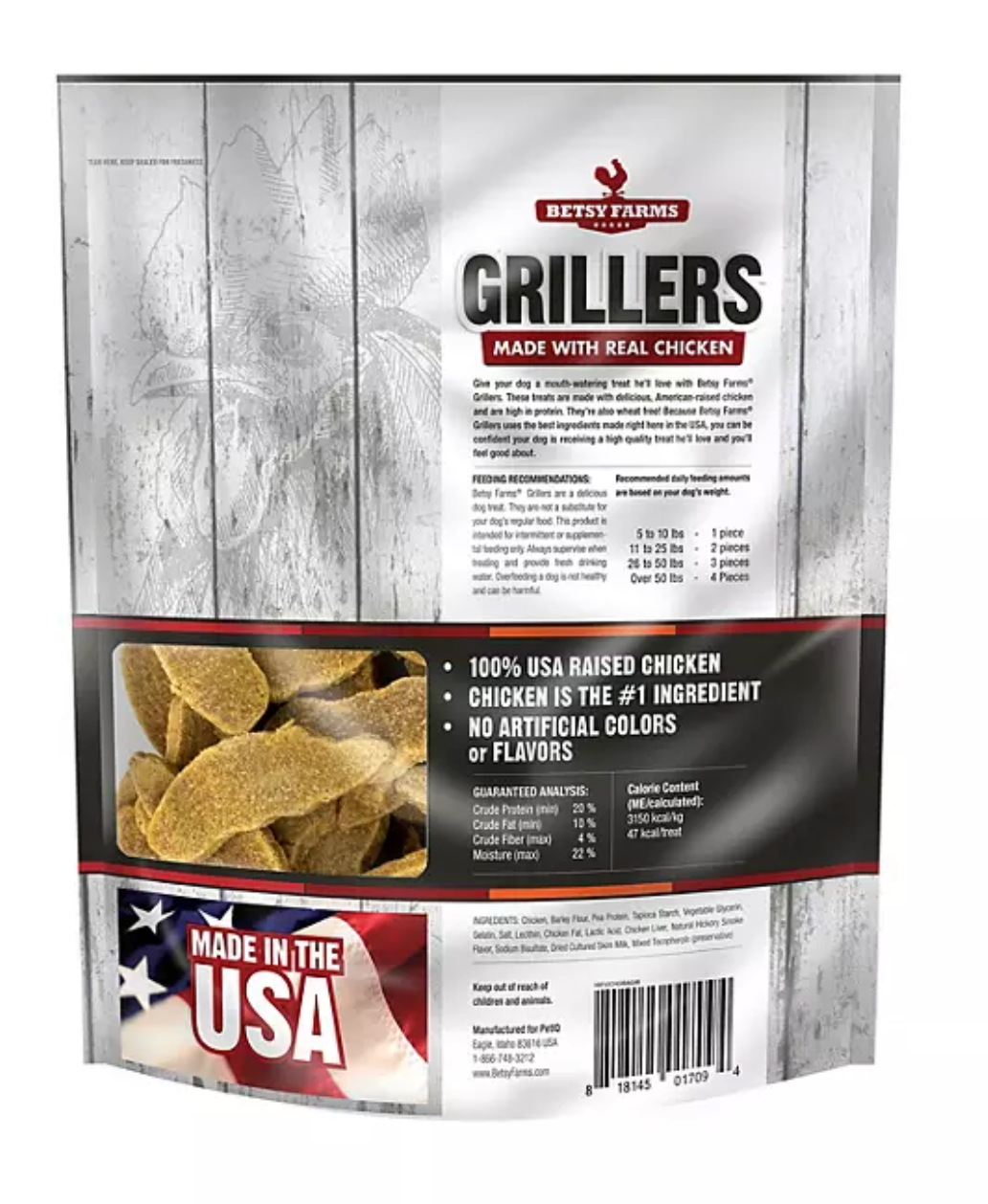 Betsy Farms Grillers Dog Treats , Chicken, 48 oz.