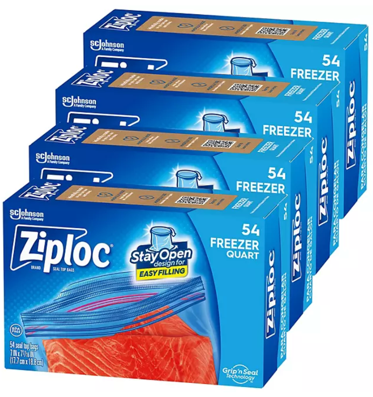 Ziploc Seal Top Quart Freezer Bags, 216 ct.