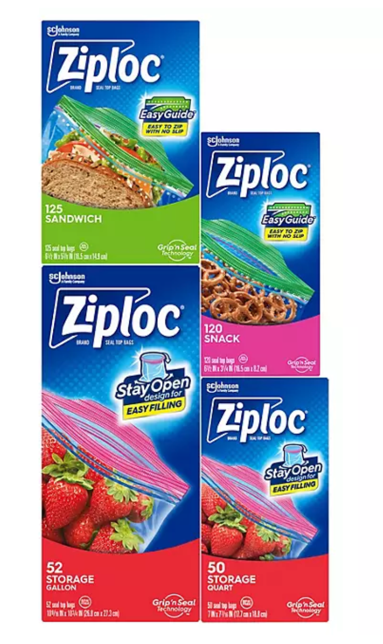 Ziploc Easy Open Bags Variety Pack with New Stay Open Design, 347 ct.