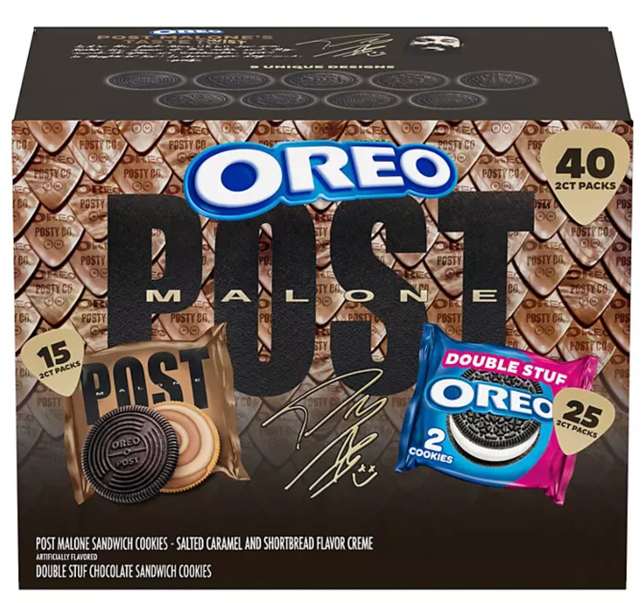 Post Malone & OREO Double Stuf Cookies Variety Pack, 1.02 oz., 40 pk.