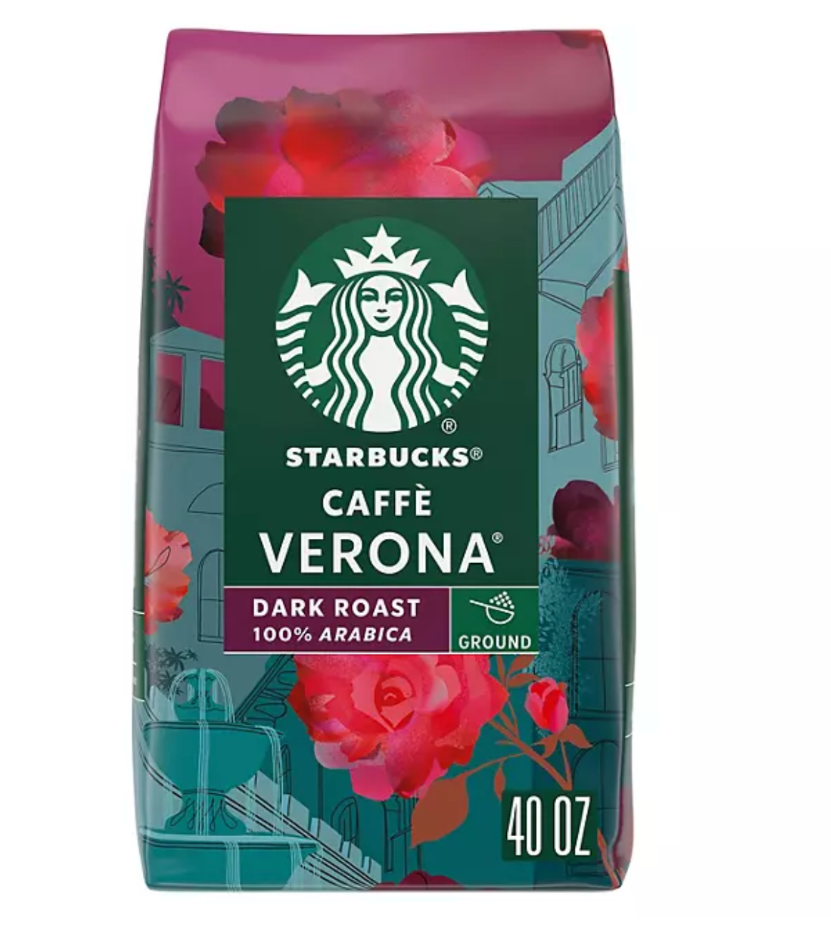 Starbucks Caffe Verona Ground Coffee, Dark Roast, 40 oz.